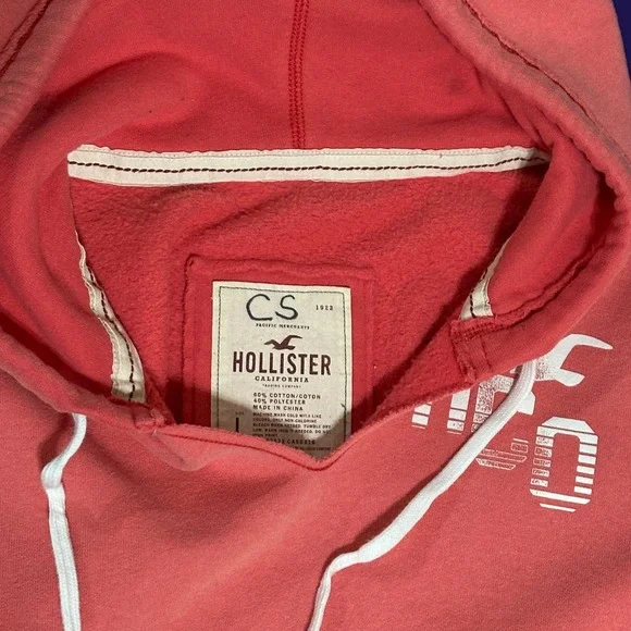 Hollister Y2K Hoodie Women L Pink Ombré SoCal Surf Fleece Preppy Coastal - Picture 9 of 11